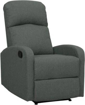 Recliner Arm Lounge Chair with Adjustable Leg Rest - Fabric Dark Grey - Image 1 of 4