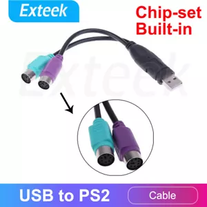 USB Male to PS2 Female Adapter Active Converter Cable Barcode scanner KVM Switch - Picture 1 of 5