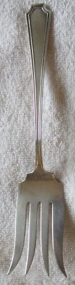 Fairfax Durgin Sterling Silver Large Serving Fork Cold Meat Beef Salad Splayed T - Imagem 1 de 2