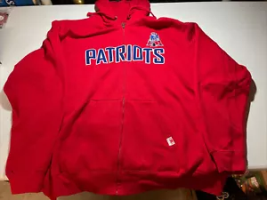 New England Patriots Vintage Full Zipper Hooded Sweatshirt W Pockets UnknownSize - Picture 1 of 9