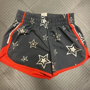 ATHLETIC WORKS GIRLS YOUTH RED AND GRAY STAR ATHLETIC SHORTS SIZE LARGE 10/12 - Picture 1 of 6