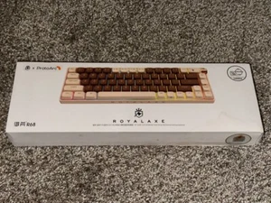 ROYALAXE x ProtoArc R68 Wireless Keyboard - Coffee Brown - Gold Pink Switches - Picture 1 of 3