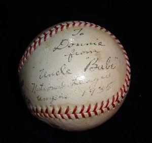 SIGNIERTER BASEBALL BABE PINELLI 1956 World Series SPIEL 5 SCHIEDSRICHTER VINTAGE BECKETT BAS - Bild 1 von 2