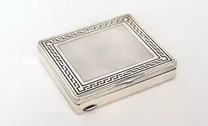 Art Deco Tabakdose mit Emaille - 950 Silber - Frankreich 1925 -  177,3 gr - Bild 1 von 4