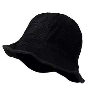 Black Cotton Adults Bucket Hat Summer Fishing Boonie Beach Festival Sun Cap US - Picture 1 of 5