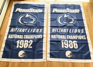 Penn State Football National Champions 2 Banners/Flags Set 3’ x 5’ Nittany Lions - Picture 1 of 6