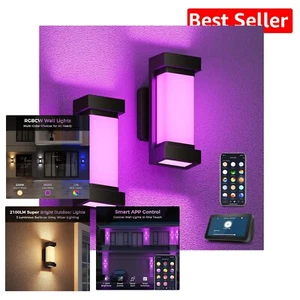 2100 Lumens Color-Changing Outdoor Wall Sconces, Durable & Smart Control, 2-Pack - Picture 1 of 11