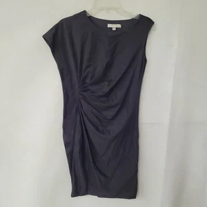 Vero Moda Cucaras Dress Women XS Black Ruched Side Asymmetric Ponte Stretch Knit - Picture 1 of 14
