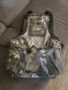 Vintage Mossy Oak Breakup Camo Turkey Hunting Vest L USA Made. W/ Seat. B6 - Picture 1 of 9