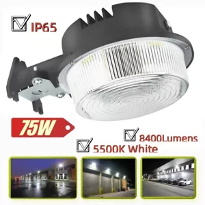 75W LED Barn Yard Street Outdoor Security Light Dusk to Dawn Flood Lights Yard - Picture 1 of 19