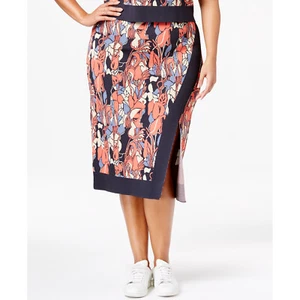 NWT Women Plus Size 1X RACHEL RACHEL ROY Multicolor Crossover Stretch Knit Skirt - Picture 1 of 3