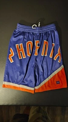 Pantalones cortos de baloncesto Phoenix Suns Mitchell & Ness Youth L Spellout púrpura/naranja Foto 1 de 4