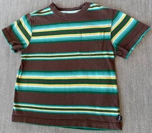 Camiseta diaria GAP KIDS BOYS 2007 retro a rayas bolsillo manga corta 5T 5 años marrón - Imagen 1 de 4