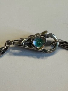 Trollbeads retired Dichroic Flower clasp / lock with 17cm foxtail bracelet - Bild 1 von 4