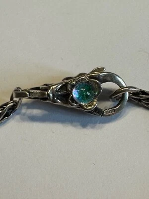 Trollbeads retired Dichroic Flower clasp / lock with 17cm foxtail bracelet - Bild 1 von 4