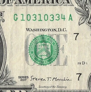 Mini repetidor 103s elegante número de serie billete de un dólar G10310334A - Imagen 1 de 11