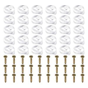Plastic Glass Cabinet Clips with Screws Set of 30 Retainer Clips for Cabinets