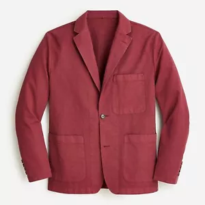 J. Crew Herren Chino Sport Mantel Gr. 38 Neu mit Etikett Port Rot Jacke Blazer Baumwolle Leinen - Bild 1 von 8