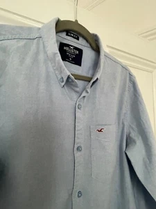 Hollister Epic Flex Stretch Mens Light Blue Slim Fit Shirt Size Medium - Picture 1 of 8