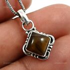 Anniversary Gift For Her Natural Tiger'S Eye Pendant Tribal 925 Silver P4