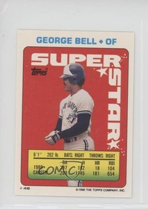 1990 Topps Super Star Sticker Back Cards George Bell Cal Ripken Jr ( 160) HOF