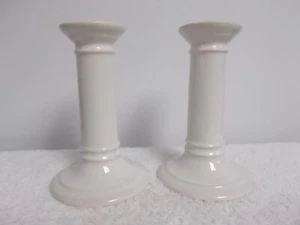Habitat Doulton White Ceramic Candlesticks Taper Candle Holders Made in England - Picture 1 of 6