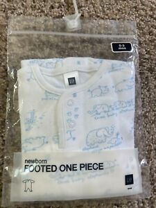 NWT ~Sz 0-3 mo Boys ~Gap Baby~ Baby Elephants footed one piece Light weight