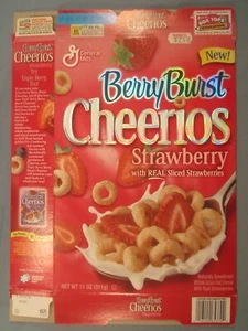 2002 MT Cereal Box GENERAL MILLS New! Berry Burst Cheerios STRAWBERRY [Y155B1a] - Picture 1 of 2
