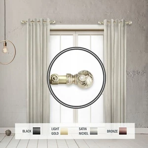 Paisley 1" Side Curtain Rod 12-20 inch long (Set of 2) - Picture 1 of 8