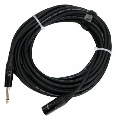 PRONOMIC Cable de audio DJ PA 6,3 mm conector XLR adaptador cable mono asimétrico negro 10 m