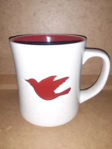 Taza de café de cerámica Starbucks 2008 Holiday Red Dove Peace Bird en relieve - Imagen 1 de 5