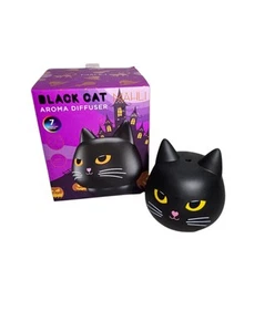 MAHLI Black Cat Halloween Aroma Oil Fan Diffuser 7 Cycling Lights Oil Pads USB - Picture 1 of 13