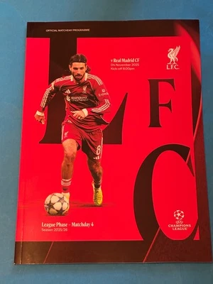 Liverpool v Real Madrid: 04/11/2025 Champions League Official Programme New  - Image 1 of 2