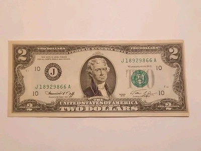 1976 $2 Two Dollar Bicentennial Bill Federal Reserve Note   - Image 1 of 4