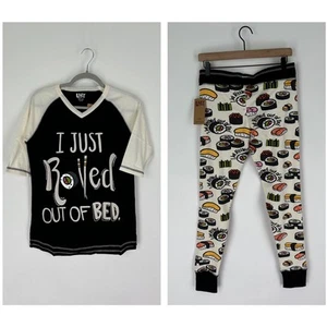 Lazy One I Just Rolled Out of Bed Womens Sushi Pajama Lounge Set Size XS New - Picture 1 of 15