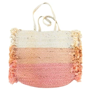 Shiraleah Chicago Lucia Ombre Tote Blush 100 percent Jute - Picture 1 of 2