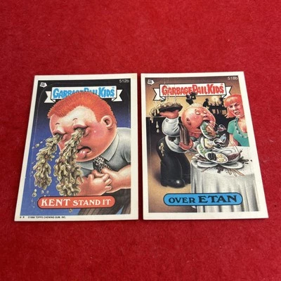 1988 Garbage Pail Kids Series 13 - (Kent Stand It) #512B and (Over Etan) #518b - Image 1 of 4