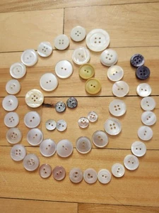Lot Of 49 Mother Of Pearl Buttons - Picture 1 of 4