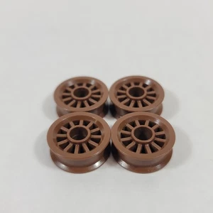 Vintage 4x Lego alte braune Speichenräder Felgen 2x2 Flugstunde 4711 Teile Lot 30155 - Bild 1 von 4