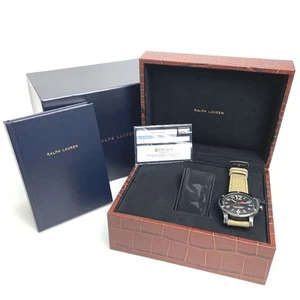 Ralph Lauren Sporting Safari Rl67 Chronometer AT SS/Canvas Black 45mm Grade A - Picture 1 of 12