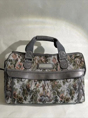 Bolsa de lona de viaje para pasar la noche Jordache vintage tapiz floral Foto 1 de 4
