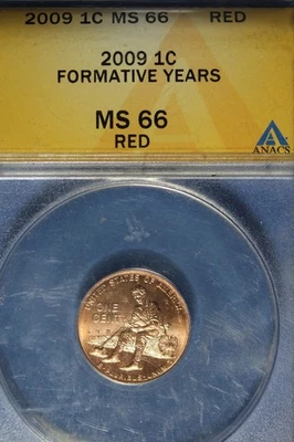 2009 ANACS 1C MS66 FORMATIVE YEARS LINCOLN CENT #B50911 - Image 1 of 2