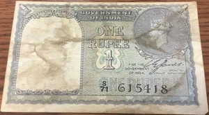 1940 Gobierno de la India 1 Rupia P. 25 d Rey Jorge VI - Imagen 1 de 2