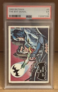 1966 Topps DC Batman Graded Trading Card: #3 “The Bat Signal” - PSA 5 EX - Picture 1 of 2