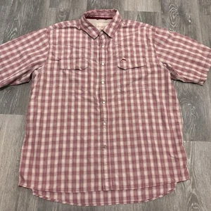 Simms Button Up Shirt Mens Sz XL Snap Buttons Outdoor Fly Fishing Red Vented - Picture 1 of 10