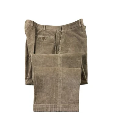 Pantalón Cortina Brioni Marrón Taupe Pana Pesada Talla 42x32 Foto 1 de 4