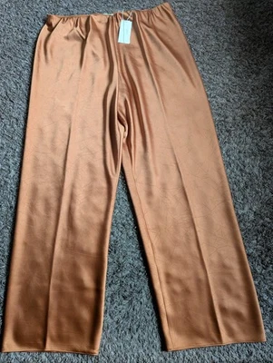 NWT Vince Burnt Orange Satin Bias Cut 32" Pants Women's 1X - Image 1 of 4