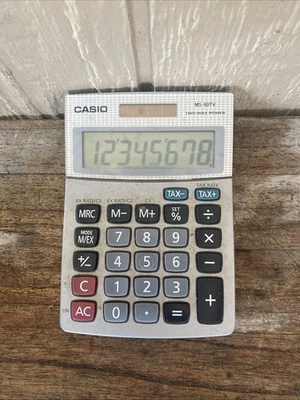 Casio MS-80TV Two Way Power Solar Desktop Calculator Tested Working - Image 1 of 4