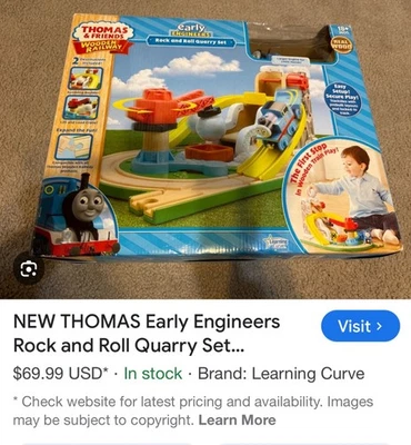 Juego de canteras de rock and roll curva de aprendizaje ferrocarril de madera Thomas and Friends nuevo Foto 1 de 4