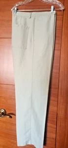 Neu DKNY Herren hellgrau Passform vorne flach Leinen/Baumwolle Sommer Hose 34W/32L - Bild 1 von 13